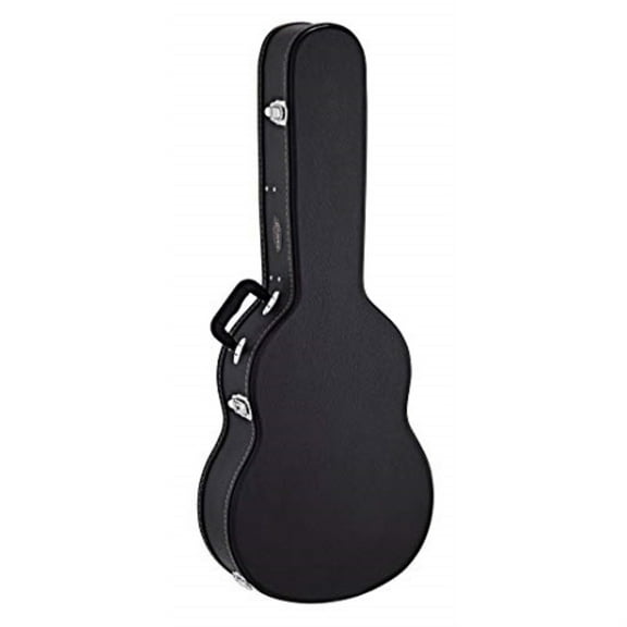 Acoustic Dreadnought Guitar Economy Hardshell Case - 15 mm Velvet Padding - Black with Chrome Hardware