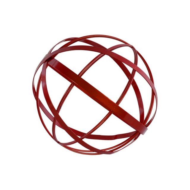 Sculpture Sphérique Dyson Orb en Métal, Grand, Rouge