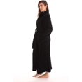 thumbnail image 2 of Velour Kimono Robe Hooded Bath Robes for Women Maxi Length, 2 of 3