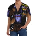 thumbnail image 7 of Lsque Five Nights At Freddy'S print Men's Cuban Collar Short Sleeve Shirt Summer Beachwear Casual Button Down Fashionable Vacation Leisure Shirt-4X-Large, 7 of 7