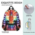 thumbnail image 5 of Colorful Rainbow Tie Dye Spiral Pattern Backpack for School,Cute School Bag,Schoolbag with Adjustable Shoulder Straps & Padded Back,15.25"x11.5"x5.25", 5 of 5