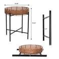 thumbnail image 4 of JONATHAN Y Malia 20" Coastal Bohemian Faux Rattan Round Tray End Table with Metal Base, Brown, TBL2509B, 4 of 6
