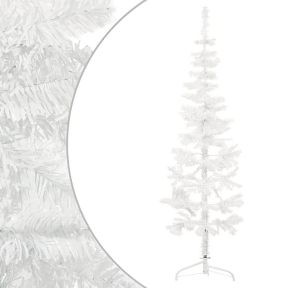 4ft Slim White Artificial Half Christmas Tree with Stand - Ideal for Small Spaces, Easy Assembly, Beautiful Holiday Decor