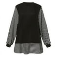 thumbnail image 3 of ZANZEA Women Casual Blouse Outwear O-Neck Striped Patchwork Office Shirt Tops, 3 of 10