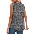 thumbnail image 3 of NISVIYA Womens Tops Cute Sleeveless Square Neck Tank Summer Polka Dots Tunic Shirts Black Leopard Printed 2XL, 3 of 6
