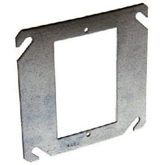 RACO 4 Inch Square Box Cover Flat 1 Device - Metal Silver - 4 Inch Square Electrical Boxes Cover