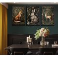 thumbnail image 3 of william morris animal wall art Fox rabbit sika deer Canvas Posters Prints Forest Wild Animal Pictures Paintings Gothic Botanical Floral Oil Wall Decor for Bedroom(only canvas), 3 of 6