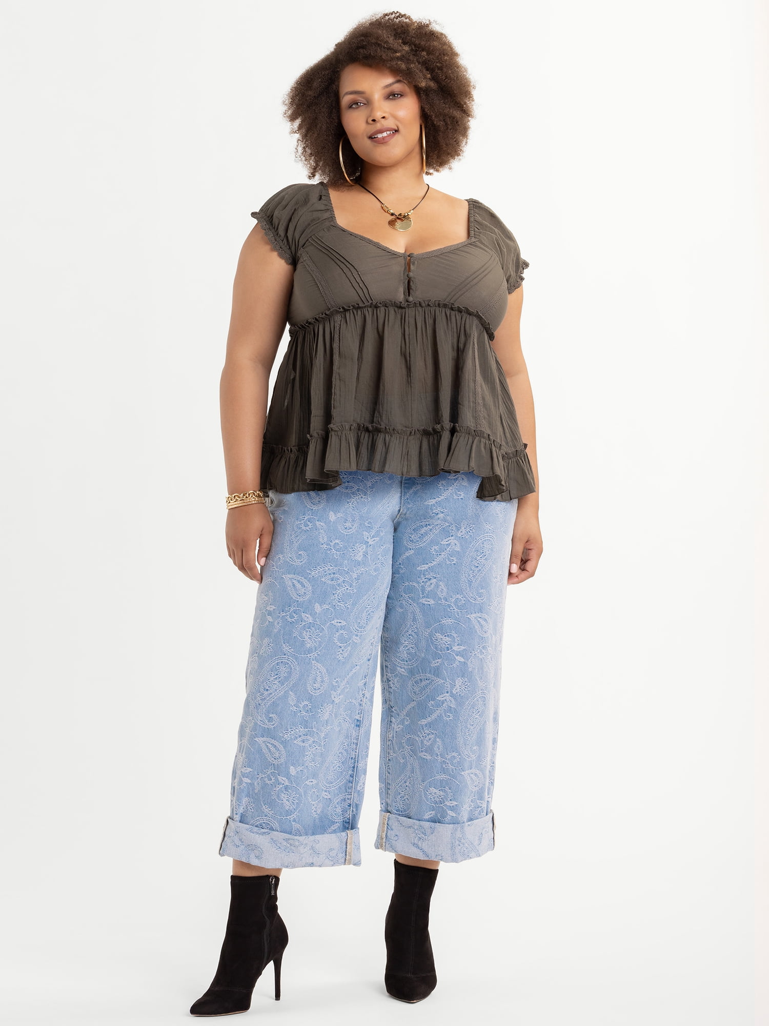 Jessica Simpson Women's Plus Size Saphire Shirt, Sizes 0X-4X