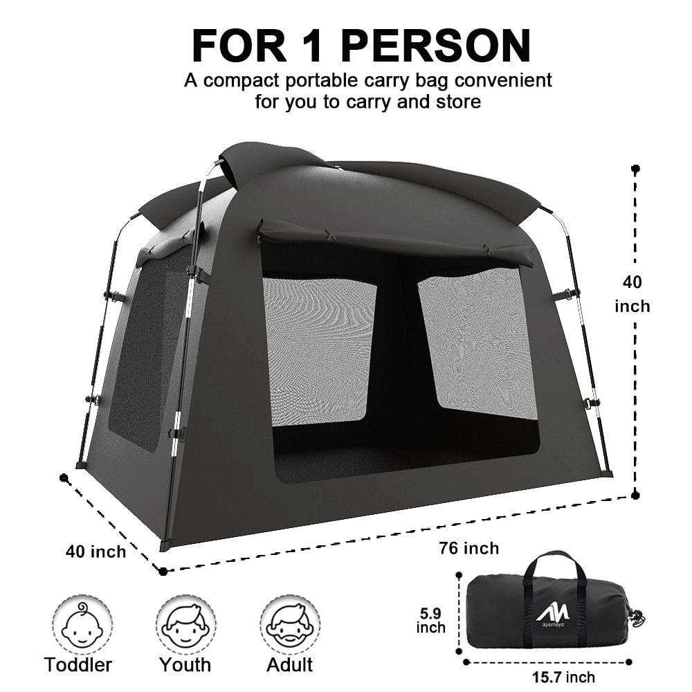 ASTRAEA Bed Tent, Portable Twin Size Privacy Bed Tent Canopy with 2 Doors, Breathable Blackout Indoor Canopy for Kids Adults Sleeping