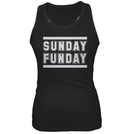 Sunday Funday Juniors Black Tank Top
