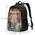 thumbnail image 4 of Yiaed Elephant in Smoke Print Laptop Backpack,Business Travel Durable Laptops Backpack with USB Charging Port,Water Resistant College Computer Bag, 4 of 5