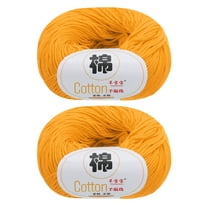 Uxcell 100% Cotton Yarn, 2 Packages of 100g/3.53oz(Per Skein 50g/137yards)/Orange