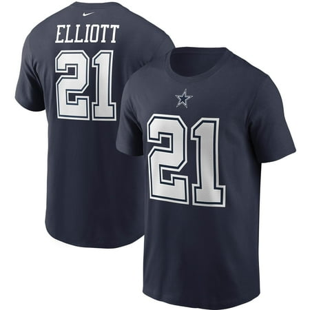 Men's Nike Ezekiel Elliott Navy Dallas Cowboys Name & Number T-Shirt