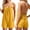 Yellow, variant on MuXiKeJi Clothes Linen Rompers for Women Casual Sleeveless Halter Short Overalls Spaghetti Strap Shorts Jumpsuit with Pockets