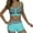 Blue, variant on Staron Plus Size Two Piece Swimsuit for Women Backless High Waisted Bikini Set with Removable Padded Bra Tankini Top and Swim Shorts Beach Vacation, Blue 4XL