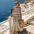 thumbnail image 3 of Xoenoiee Aztec Elephant Southwest American Tribal Print Women's Boho Maxi Dress Summer Sleeveless Round Neck, Long Flowy Beach Vacation Dresses, Cotton Linen Casual Sundress with Pockets 2026, S, 3 of 7