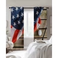 thumbnail image 2 of American Flag Golf Black Out Curtains 84 Inch Long for Living Room, 4th of July Farmhouse Vintage Wood Grain Blackout Curtain Shade Thermal Insulated Window Curtains Grommet Drapes 42"x84" 2 Panels, 2 of 8