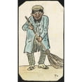 thumbnail image 2 of Paul Franz Otto 15x24 Black Ornate Framed Double Matted Museum Art Print Titled: Man with Broom, 2 of 5
