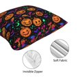 thumbnail image 6 of Halloween Throw Pillow Covers, halloween pumpkin bat Square Pillow Cases with Invisible Zipper for Halloween Decorations, Farmhouse Halloween Decor 12x12, 6 of 7