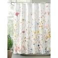 thumbnail image 3 of Vintage Flowers Waterproof Fabric Shower Curtain, Pink Blue Colorful Botanical Shower Curtain for Bathroom Curtains Bathtubs Hotel Washable Shower Curtains with 12 Hooks Long 72x78in, 3 of 6