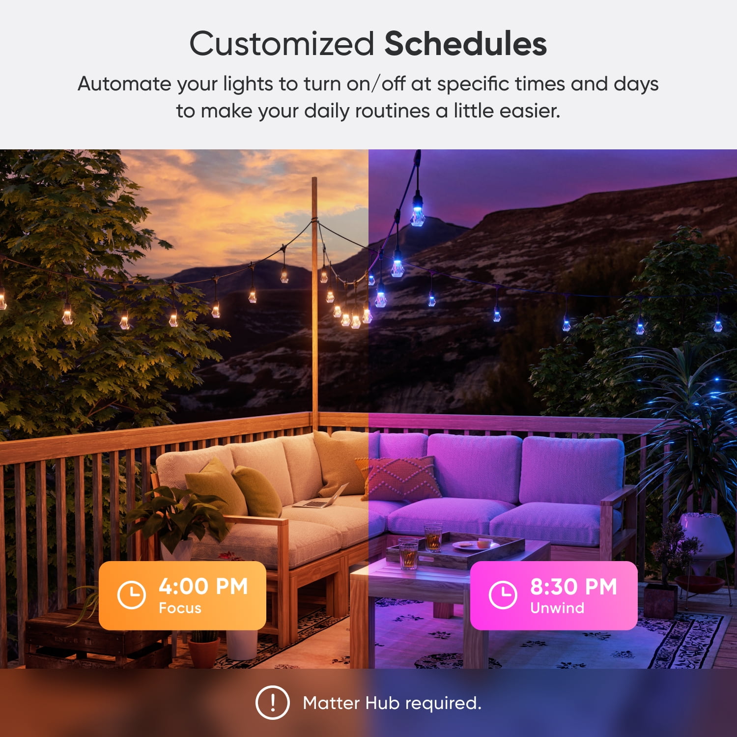 Nanoleaf Essentials Matter Smart Multicolor Outdoor String Lights Smarter Kit 15m (49ft)
