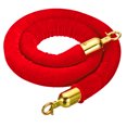 thumbnail image 1 of Unique Bargains 3 Feet Dark Red Velvet Stanchion Rope, Crowd Control Barrier Rope with Snap Hook, Golden, 1 of 6