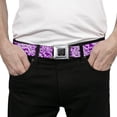 thumbnail image 3 of Buckle-Down Belt, Seatbelt Buckle Belt, Bandana Skulls Purple White, Youth 22 to 32 Inches, 3 of 9