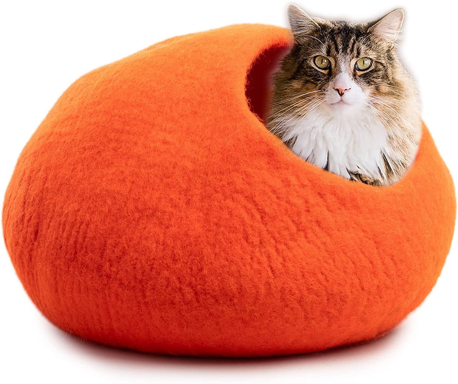 Woolygon Wool Cat Cave Bed Handcrafted from 100 Merino Wool, Eco