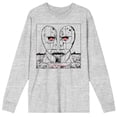 thumbnail image 4 of Pink Floyd Division Bell Drawing Crew Neck Long Sleeve Athletic Heather Men's Tee-Large, 4 of 5