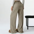 thumbnail image 6 of ABATAB Women's Summer Pants Summer Wide Leg Lounge Ribbed Pants Drawstring Elastic Waist Comfy Striped Trendy Clothes, 6 of 6