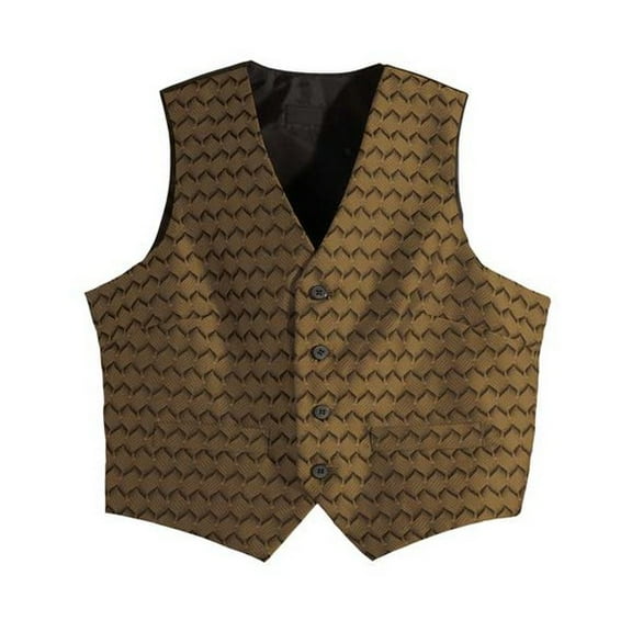 4391 Men's Swirl Brocade V-Neck Two Pockets Vest