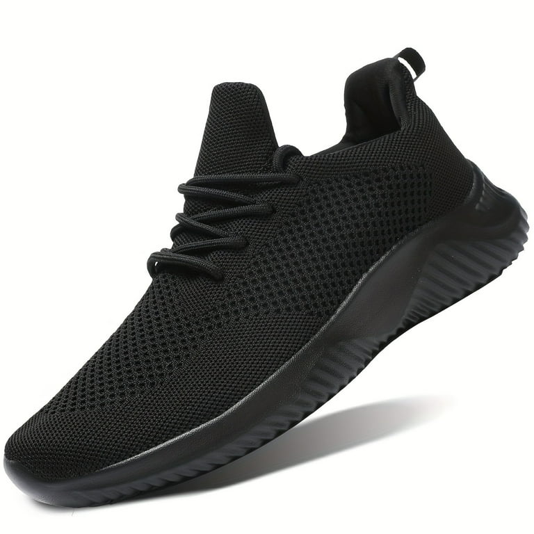 Men's Lace Up Knit Breathable Running Shoes, Comfy Soft Sole
