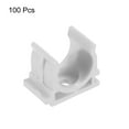 thumbnail image 3 of U-type Tube Pipe Fitting Clamps Clips Connectors Inner 20mm White Electrical Conduit Home Furnishing Pack of 100, 3 of 7