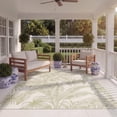 thumbnail image 3 of SAFAVIEH Courtyard Twyla Botanical Indoor/Outdoor Area Rug, Ivory/Green, 6'7" x 6'7" Square, 3 of 10