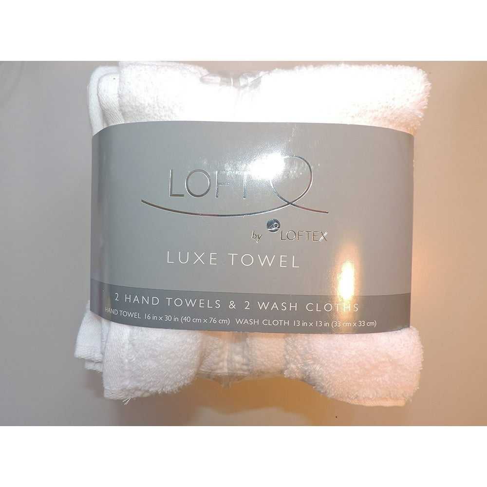 Loftex Loft Luxe Towel Set with 2 Hand Towels and 2 Wash Clothes (Ivory
