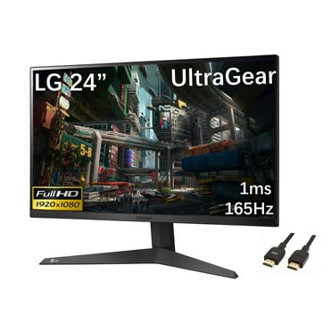 LG 24" Ultragear FHD(1920 x 1080) Gaming Monitor, 1ms, 165Hz, AMD FreeSync Premium, Black, with 5ave HDMI Cable