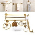 thumbnail image 4 of Vintage 7PCS Bathroom Set, Copper Towel Rack, Hooks, Toilet Paper Holder, and More, Hand-Drawn Craft, Rust & Corrosion Resistant, 4 of 9