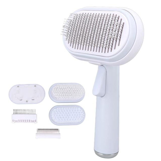 Pet Slicker Brush, Pet Massage Brush Set Self For Carpet For Dog And Cat For Sofa Blue 5 In 1