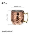 thumbnail image 2 of Tazas de Cobre Uxcell 60ml/2 OZ Mini Tazas de Cóctel Martilladas, 4Pack Vaso de Disparo de Acero Inoxidable Chapado en Cobre, Oro Rosa, 2 of 6