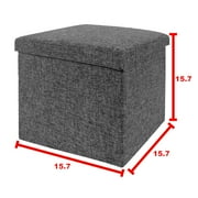 Foldable Storage Ottoman, Charcoal Gray by Seville Classics