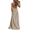 thumbnail image 4 of Yteetum Summer Dresses for Women Sleeveless Boho Print Tie Shoulder Spaghetti Strap Backless Cami Dresses Sundress Casual Solid Loose Comfy Travel Vacation Beach Dress, 4 of 9