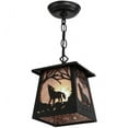thumbnail image 4 of Meyda 150873 7 in. Square Wolf At Dawn Mini Pendant, Black & Silver Mica, 4 of 5