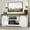 White (Sliding Doors), variant on Homhougo Rattan TV Stand for 65-Inch TV, Modern White Entertainment Center with 2 Cabinets & Adjustable Shelf, Boho Media Console with Storage for Living Room or Bedroom