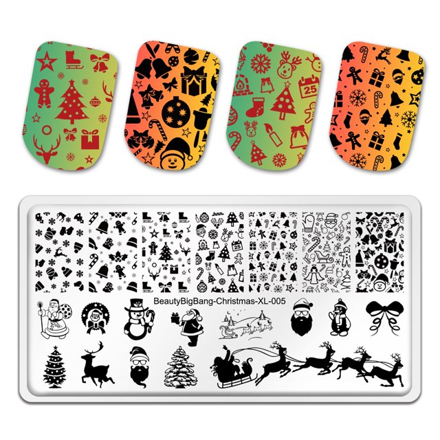 BeautyBigBang Placas de estampado Patrón de corteza de árbol Hojas Imagen de remolino Plantilla de arte de uñas de acero inoxidable Stencil XL-039 Tan Jianjun unisex