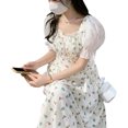 thumbnail image 3 of Vestido con estampado floral, vestido con mangas abullonadas y estampado floral Vestido con mangas abullonadas y estampado floral de manga corta Tecnología innovadora, 3 of 9