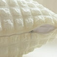 thumbnail image 5 of Nvzi 2 fundas de almohada elásticas de color sólido simple con estampado a cuadros, funda de almohada simple de color puro de 17,72 x 17,72 pulgadas (blancas), 5 of 5