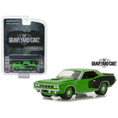 Plymouth 426 Hemi Cuda 1971 Plymouth Hemi Cuda Green “Graveyard Carz” (2012) TV Series Hollywood Series 20 1/64 Diecast Model Car by Greenlight ()