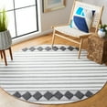 thumbnail image 2 of SAFAVIEH Montauk Foliage Striped Cotton Area Rug, Dark Grey/Ivory, 8' x 10', 2 of 5