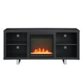 Manor Park Modern Fireplace TV Stand for TVs up to 64", Black