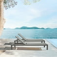 thumbnail image 3 of Solana Outdoor Dark Grey Aluminum Stacking Chaise Lounge Chair Set of 2, 3 of 6
